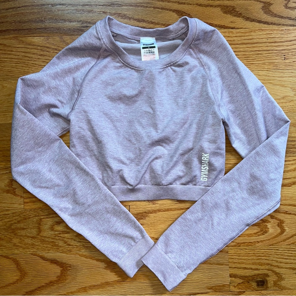 Gymshark Light Purple Long Sleeve Crop Top Size Small